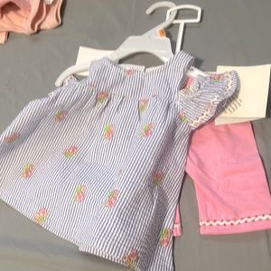 Brand new two piece shirt and biker shorts